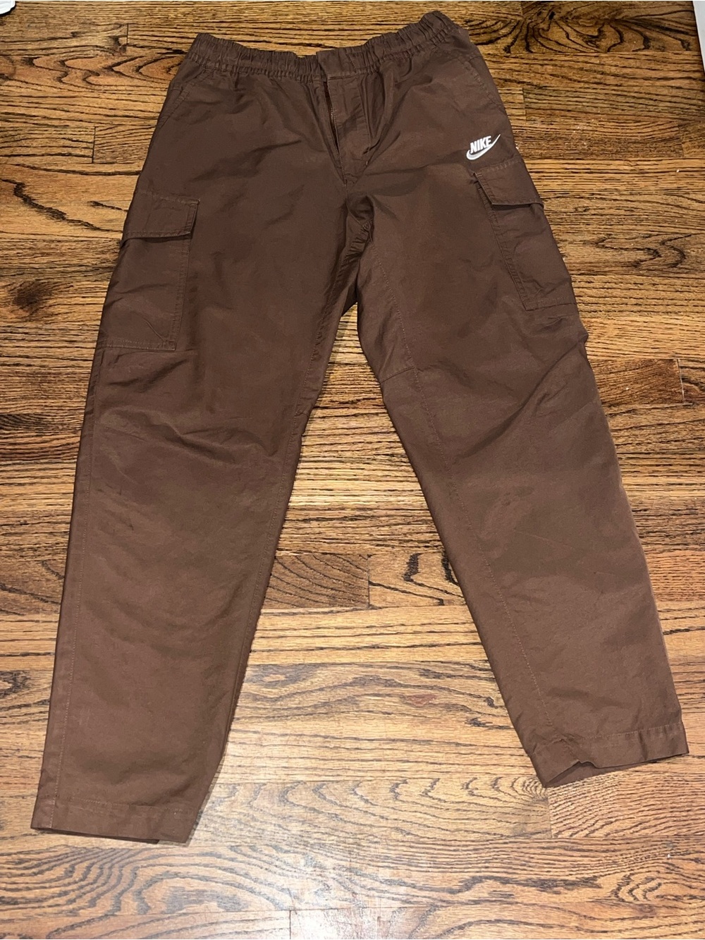 Nike Women Dark Brown Cargo Pants with White Swoosh